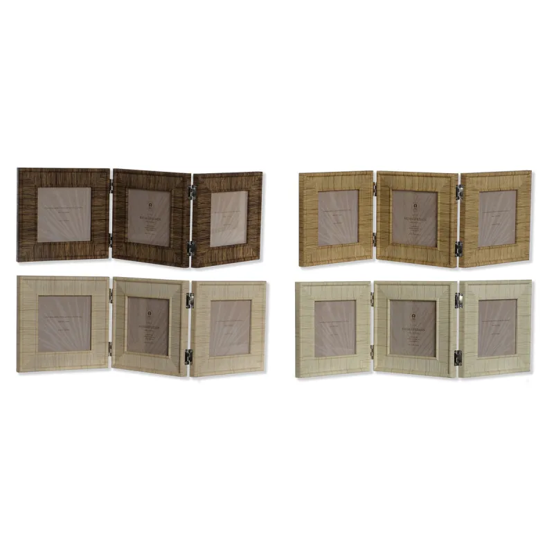 Kuvakehys Home ESPRIT Ruskea Beige Luonnollinen Norsunluu Kristalli polystyreeni 47 X 2 X 16 cm (4 osaa)