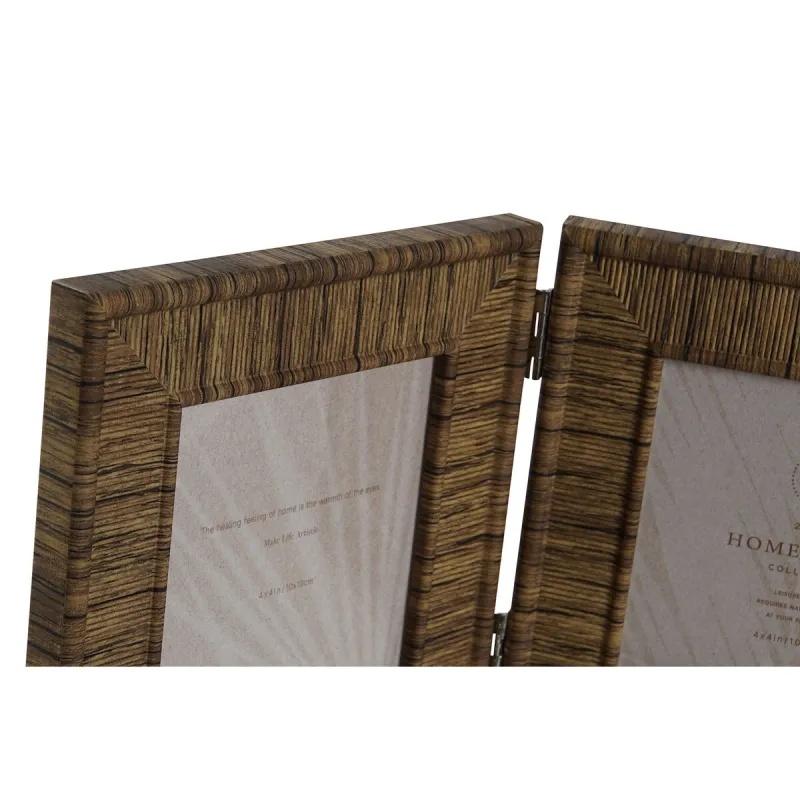 Kuvakehys Home ESPRIT Ruskea Beige Luonnollinen Norsunluu Kristalli polystyreeni 47 X 2 X 16 cm (4 osaa)