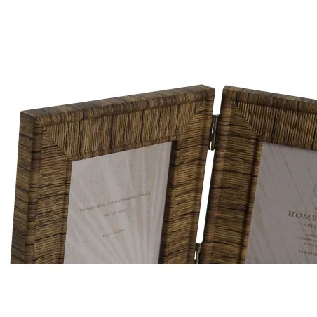 Kuvakehys Home ESPRIT Ruskea Beige Luonnollinen Norsunluu Kristalli polystyreeni 47 X 2 X 16 cm (4 osaa)