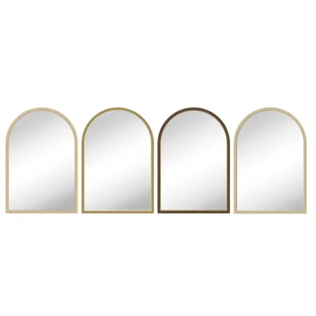 Wall mirror Home ESPRIT Beige Natural Scandi 60 x 2 x 90 cm (4 Units)