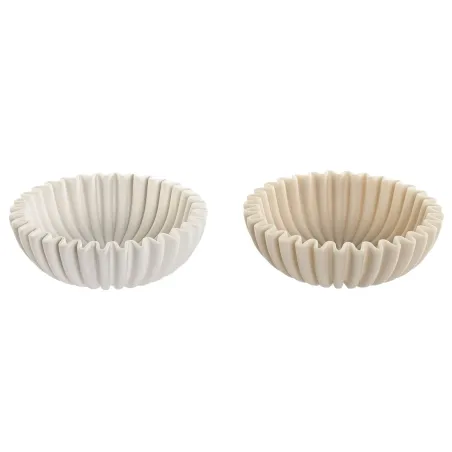 Декор для центра стола Home ESPRIT Белый Бежевый Смола 20 X 20 X 6,5 cm (2 штук)