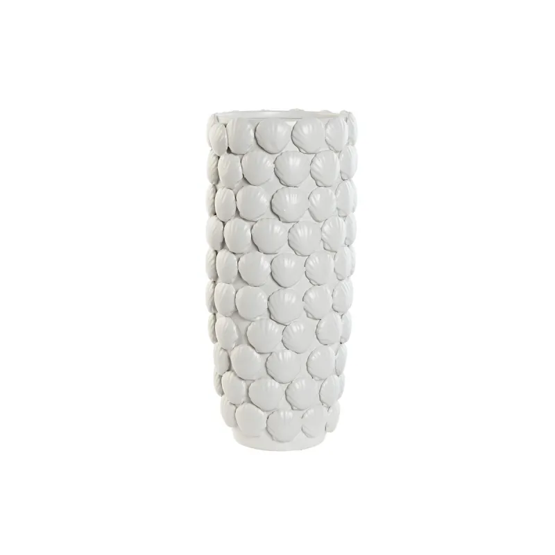 Vaas Home ESPRIT Valge Keraamika Vahemere 15,5 X 15,5 X 33,5 cm