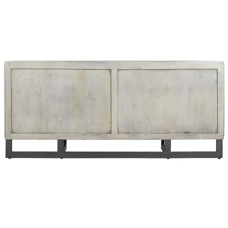 Puhvetkapp Home ESPRIT Valge Metall Mangopuit 180 X 38,7 X 80 cm