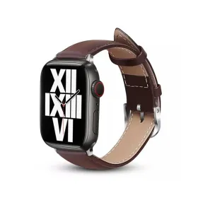 Crong Noble Band - Genuine Leather Strap for Apple Watch 38/40/41/42 mm (Espresso)