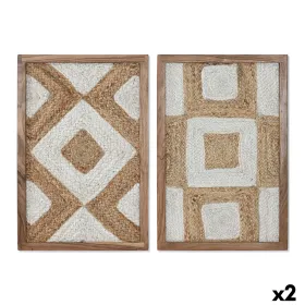 Картина Home ESPRIT Джут древесина акации 40 x 3 x 60 cm