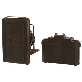 Dekoratīvās figūriņas Home ESPRIT Bronza Fotokamera Vintage 18 x 13,5 x 14 cm (2 gb.)