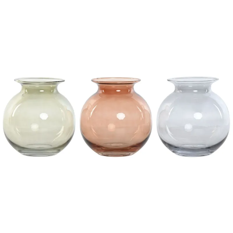 Maljakko Home ESPRIT Sininen Vihreä Meripihka Kristalli Moderni 17,5 X 17,5 X 18,2 cm (3 osaa)