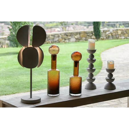 Vase Home ESPRIT Brown Crystal Modern 12,5 X 12,5 X 50,5 cm