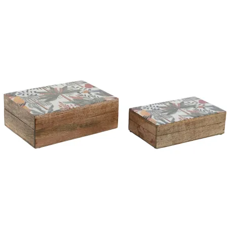 Ehteaegas Home ESPRIT Roheline Oranž Mangopuit 25,5 x 18 x 8,5 cm (2 Tükid, osad)