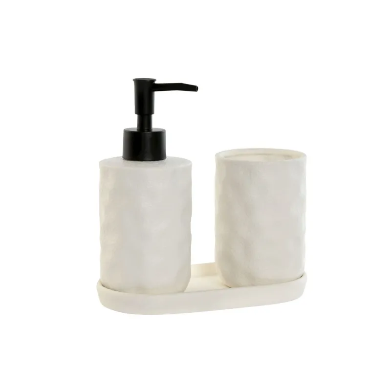 Vannikomplekt Home ESPRIT Valge ABS Dolomite 17,5 x 9,5 x 18 cm 3 Tükid, osad