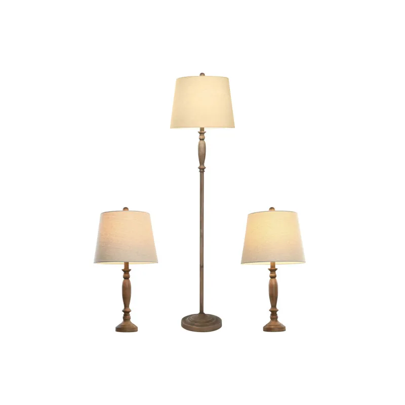 Lubinis šviestuvas Home ESPRIT Ruda Kreminė 50 W 220 V 38 x 38 x 150 cm (3 Dalys)