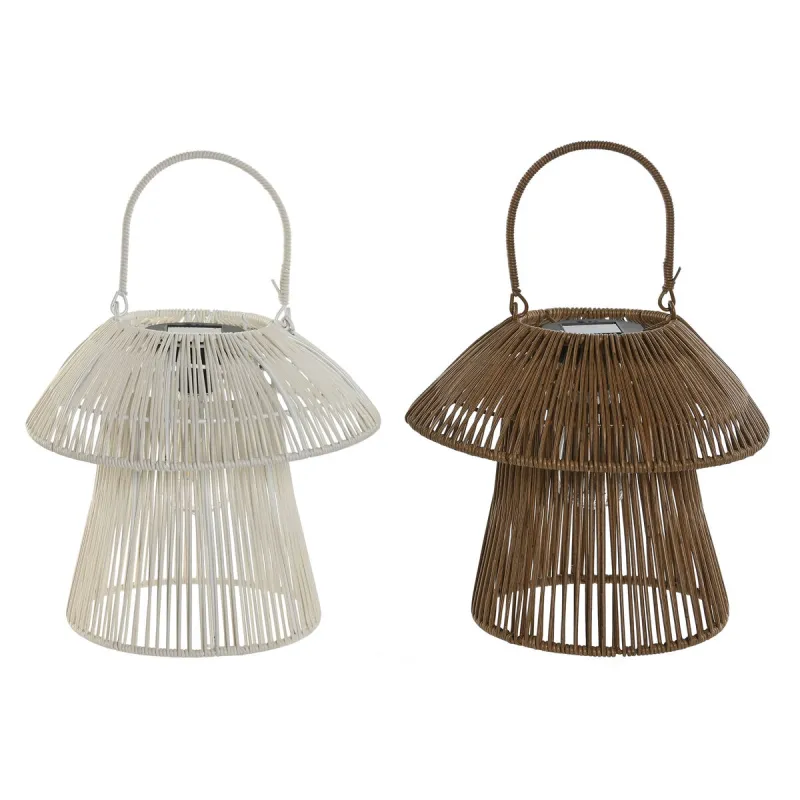 Auringonottolamppu Home ESPRIT Valkoinen Ruskea 31 x 31 x 30 cm (2 osaa)