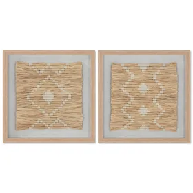 Paveikslas Home ESPRIT Rafija Stiklas 40 x 3 x 40 cm