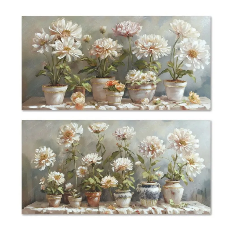 Canvas Home ESPRIT Canvas MDF Wood 120 x 3 x 60 cm
