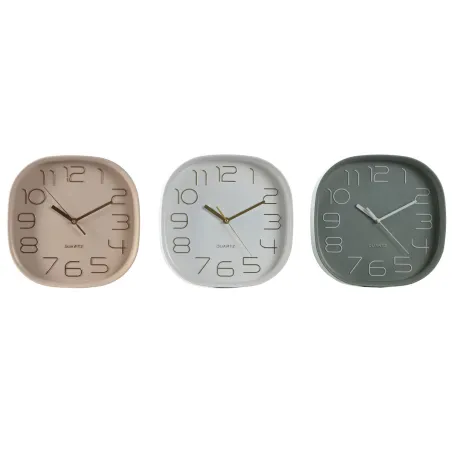 Настенное часы Home ESPRIT Белый Зеленый PVC 28,5 x 5 x 28,5 cm (3 штук)