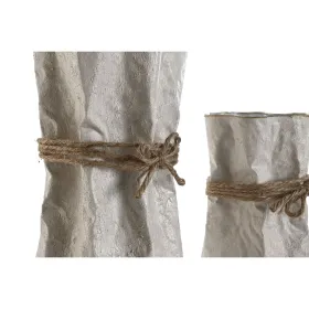 3 Vāzu Komplekts Home ESPRIT Bēšs Metāls Virve 17 x 17 x 54 cm (3 Daudzums)