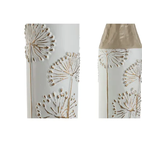 2 Maljakon setti Home ESPRIT Beige Vaaleanruskea Metalli 13,5 x 13,5 x 71 cm (2 Kappaletta)