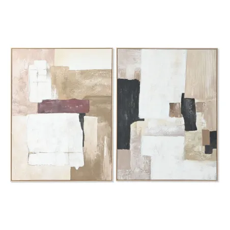 Drobė Home ESPRIT Balta Rusvai gelsva Abstraktus Miesto 92 x 4,5 x 121,5 cm (2 vnt.)
