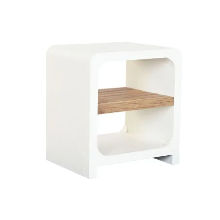 Yöpöytä Home ESPRIT Valkoinen Luonnollinen 50 x 40,5 x 55,5 cm