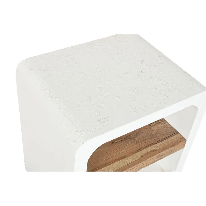 Yöpöytä Home ESPRIT Valkoinen Luonnollinen 50 x 40,5 x 55,5 cm