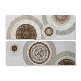 Drobė Home ESPRIT Balta Rusvai gelsva Apskritimai Skandinavijos 150 x 3 x 50 cm (2 vnt.)
