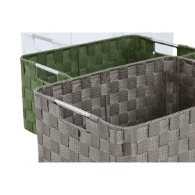 Набор корзин Home ESPRIT Зеленый Серый Кремовый Металл полипропилен 44 x 32 x 20 cm (3 штук)