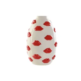 Vāze Home ESPRIT Balts Sarkans Dolomite 15 x 15 x 22,5 cm