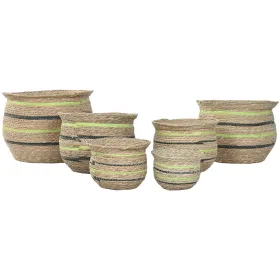 Подставка под цветочный горшок Home ESPRIT Коричневый Зеленый волокно Араб 44 x 44 x 33 cm (6 штук)