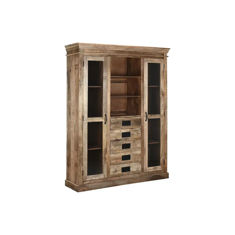Дисплей-стенд Home ESPRIT Коричневый Стеклянный Древесина манго 165 x 45 x 210 cm