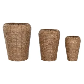 Подставка под цветочный горшок Home ESPRIT Коричневый Металл волокно город 44 x 44 x 60 cm (3 Предметы)