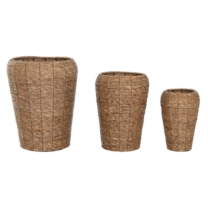 stādītājs Home ESPRIT Brūns Metāls Šķiedra Urbāns 44 x 44 x 60 cm (3 Daudzums)