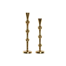 Candle Holder Home ESPRIT Golden Aluminium Modern 8 x 8 x 36 cm (2 Units)