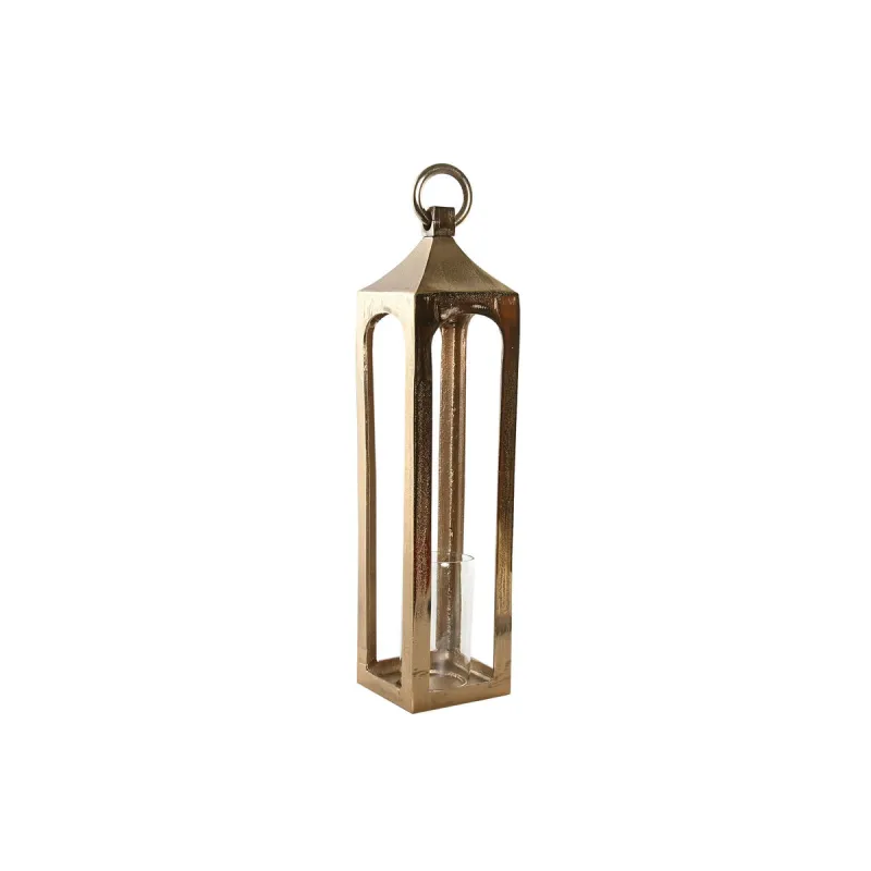 Žibintas Home ESPRIT Auksinis Aliuminis Stiklas Arabas 14 x 14 x 65 cm