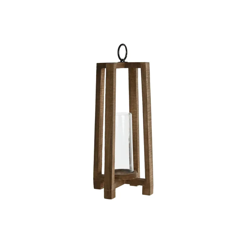 Kynttilänjalka Home ESPRIT Luonnollinen Kristalli Mangopuu 27 x 27 x 54 cm