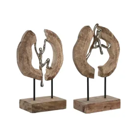 Dekoratīvās figūriņas Home ESPRIT Brūns Sudrabains Dabisks 19 x 9 x 28 cm (2 gb.)