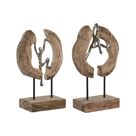 Dekoratyvinė figūrėlė Home ESPRIT Ruda Sidabras Natūralus 19 x 9 x 28 cm (2 vnt.)