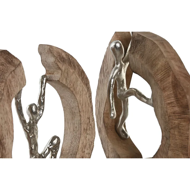 Dekoratīvās figūriņas Home ESPRIT Brūns Sudrabains Dabisks 19 x 9 x 28 cm (2 gb.)