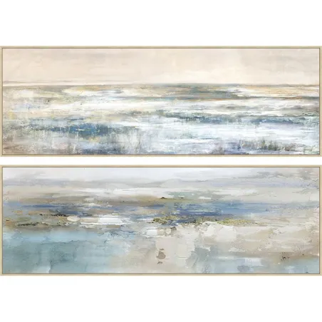 Kangas Home ESPRIT Sinine Valge Abstraktne Kaasaegne 153 x 4,3 x 53 cm (2 Ühikut)
