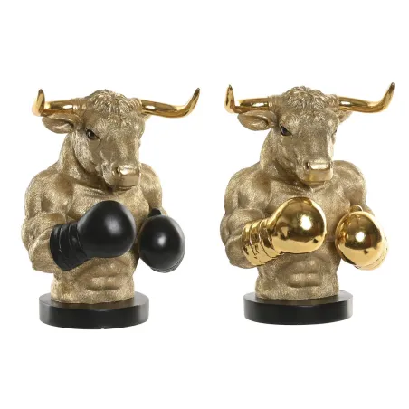 Dekoratīvās figūriņas Home ESPRIT Melns Bronza Bullis 25,5 X 24,5 X 33,5 CM (2 gb.)