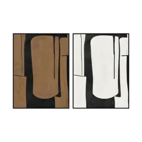 Полотно Home ESPRIT Коричневый Чёрный Абстракция город 90 x 4 x 120 cm (2 штук)