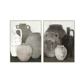 Полотно Home ESPRIT Чёрный Серый Восточный Кувшин 90 x 4 x 120 cm (2 штук)
