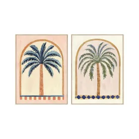 Полотно Home ESPRIT Зеленый Бежевый Пальмы Колониальный 75 x 4 x 100 cm (2 штук)