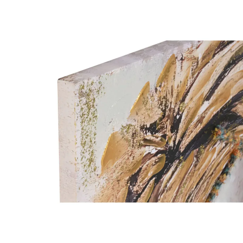 Canvas Home ESPRIT Brown Golden Colonial African Woman 90 x 3 x 120 cm (2 Units)
