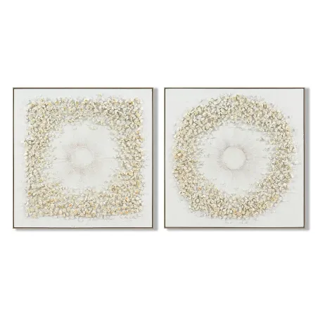 Полотно Home ESPRIT Белый круги 102 x 4,5 x 102 cm (2 штук)