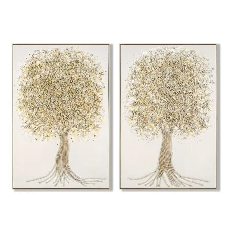 Полотно Home ESPRIT Белый Позолоченный Дерево традиционный 82 x 4 x 122 cm (2 штук)