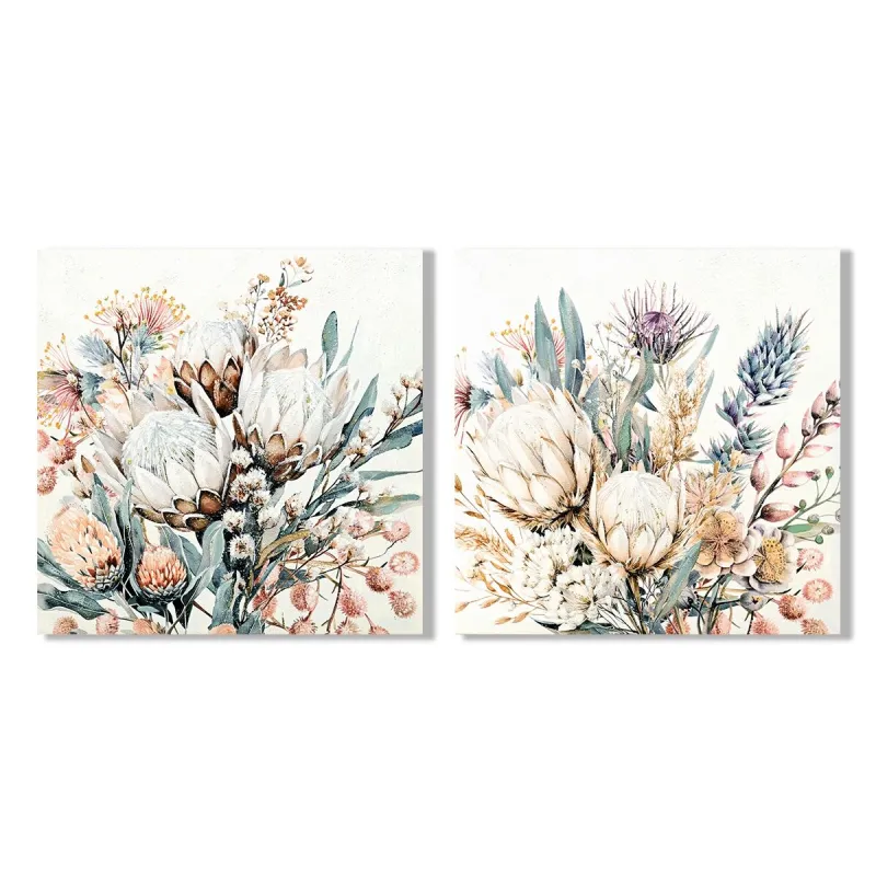 Kangas Home ESPRIT Gėlės Shabby Chic 80 x 3 x 80 cm (2 osaa)
