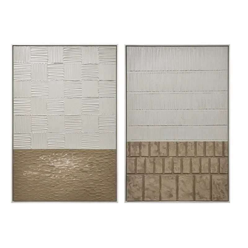 Полотно Home ESPRIT Белый Бежевый современный Скандинавский 83 x 4 x 123 cm (2 штук)