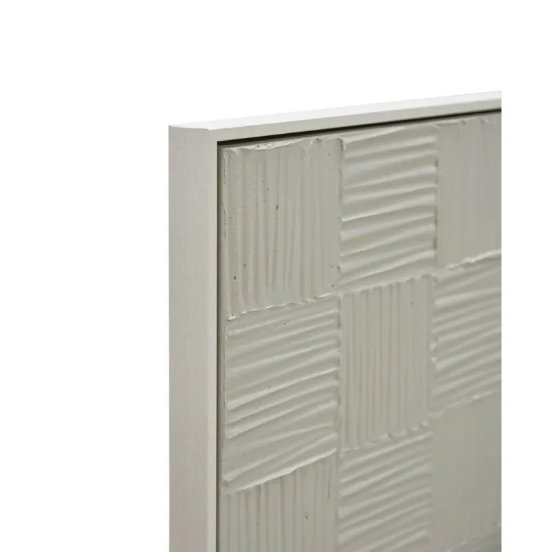 Drobė Home ESPRIT Balta Rusvai gelsva Šiuolaikiškas Skandinavijos 83 x 4 x 123 cm (2 vnt.)