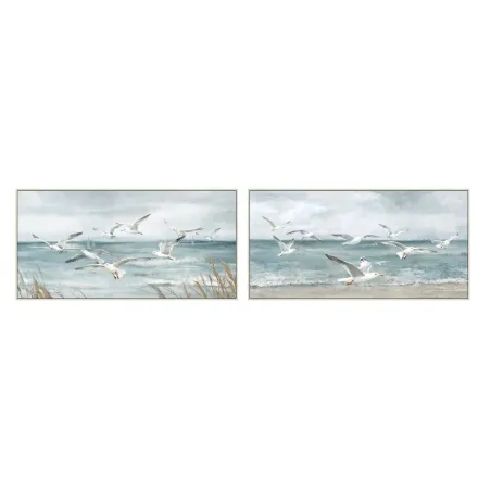 Полотно Home ESPRIT Синий Белый Средиземноморье Чайка 140 x 3,7 x 70 cm (2 штук)