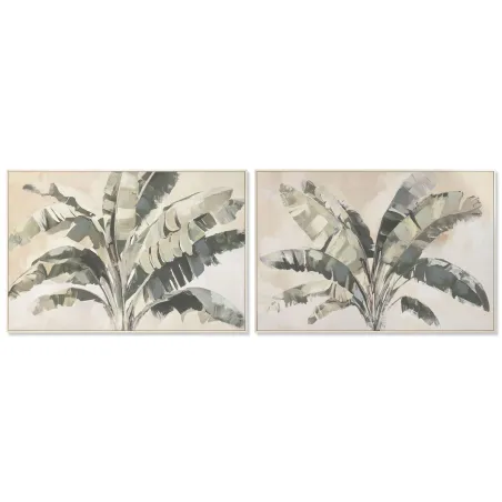 Canvas Home ESPRIT Brūns Zaļš Plaukstas Tropiskais 122,5 x 3,5 x 82,5 cm (2 gb.)